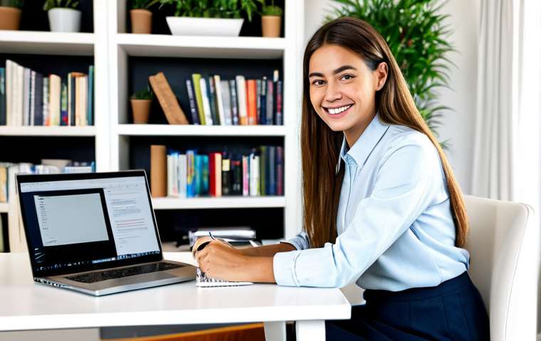 인지능력 증강을 위한 온라인 커뮤니티 활성화 - Online Learning**

"A young woman in a bright and modern home office, fully clothed in casual but pr...