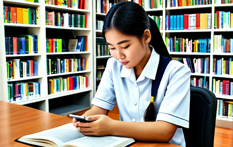 인지능력 증강을 위한 스마트폰 활용법 - **

"A Thai student, fully clothed in a modest school uniform, sitting at a desk in a bright, modern...